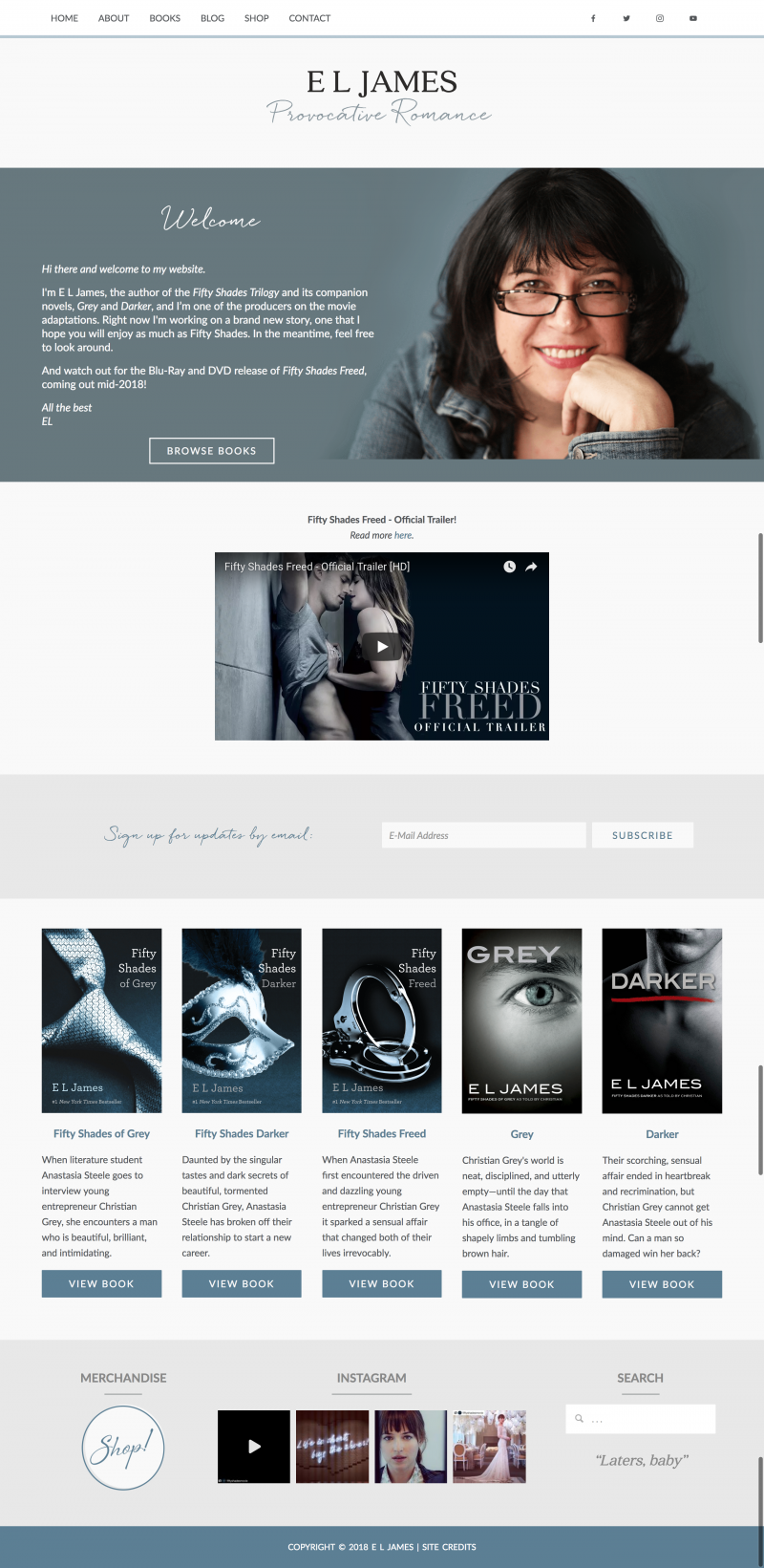 E.L. James Author Website